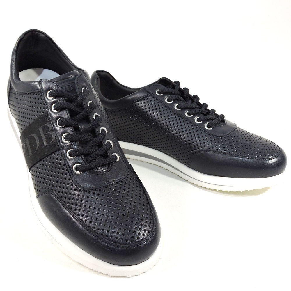 PRINCIPE DI BOLOGNA 🇮🇹 MEN'S BLACK SOFT LEATHER COMFORT SNEAKERS